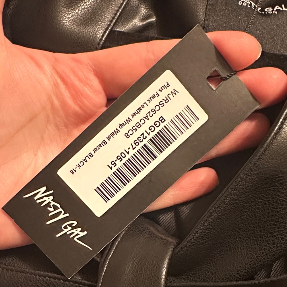 Nasty Gal Black Leather Look Jacket - Picture 11 of 11